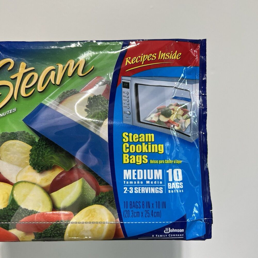 2 Ziploc Zip 'N Steam Cooking Bags Medium and Large Discontinued - Picture 3 of 4